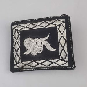 Men's western  Embroidered  genuine leather Handmade Cowboy Rodeo Wallet .‎